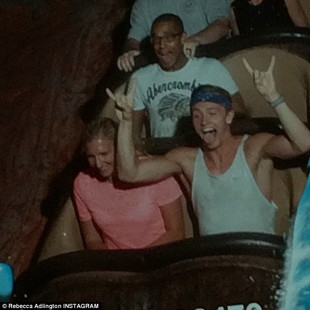 Never scared of making a splash, Rebecca laughed and smiled her way down the resort's log flume ride