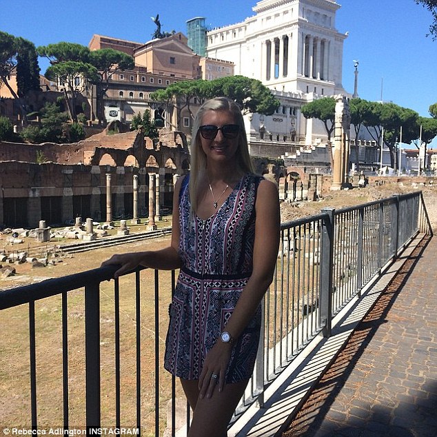 The ex Olympic gold medallist looked relaxed while standing in front of ancient Roman ruins in Rome
