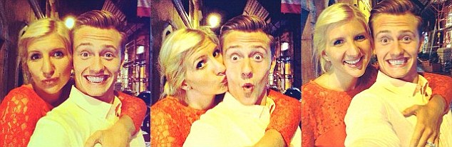 When in Rome! The couple pull faces while enjoying an evening out during the first leg of their honeymoon