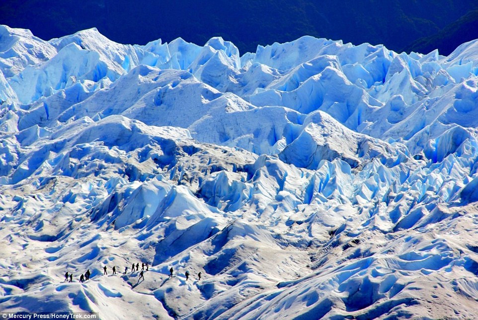 The stunning Perito Merino glacier in Argentina. The couple say they believe honeymoons are about starting a life together with a bang