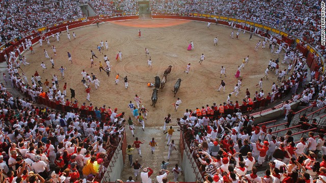 Injuries to idiots/daredevils who ran with the bulls in Spain's annual festival included an Australian gored in the chest and American who suffered a perforated rectum. Numerous bulls also sustained fatal injuries.