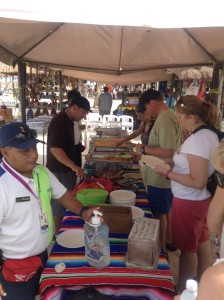 Beachbuffet at Playa Morena in Cozumel, Mexico Dune Buggy excursion