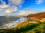 Number one: Rhossili Bay in the Gower, Wales, has been named the best beach in the UK in the TripAdvisor awards