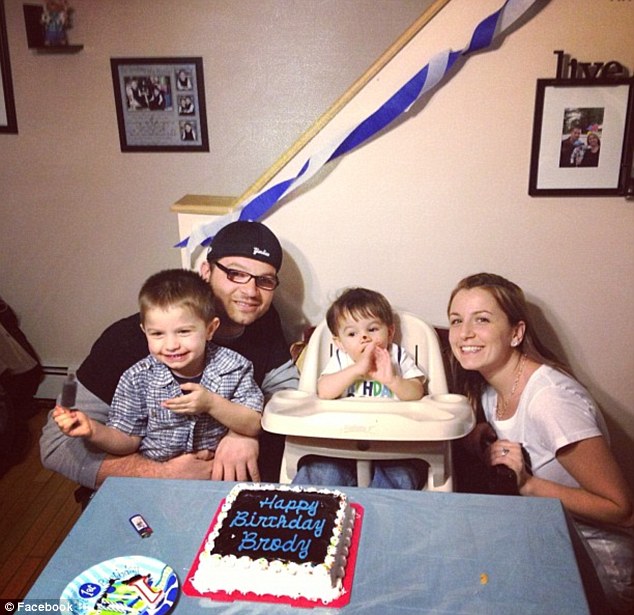 Happy family: Nicolas pictured here with his parents at his younger brother Brody's birthday hopes he will recover soon so he can go on his dream vacation