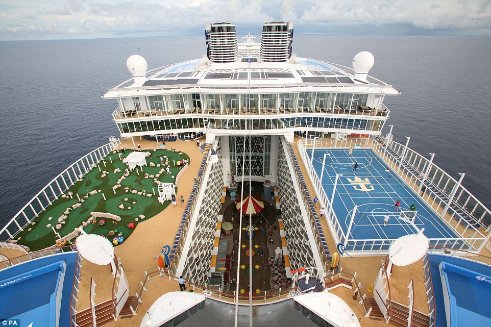 You'll never get bored: There are rock-climbing walls, basketball courts and mini-golf available