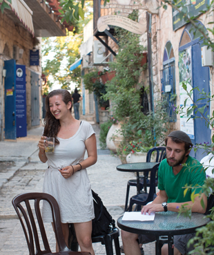 A young couple visits Tsfat.