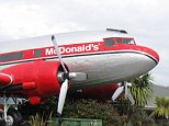Pic By HotSpot Media - AIR-MAZING MCDONALD?ÄôS ?Äì AEROPLANE TRANSFORMED INTO FAST FOOD RESTAURANT - IN PIC ?Äì The DC-3 plane, which has been converted into a McDonald's restaurant. -  Diners on this aeroplane are never disappointed with their meal, because the decommissioned aircraft is now home to an air-mazing McDonald?Äôs restaurant. For the last 24 years, the disused DC-3 plane has been parked beside the McDonald?Äôs restaurant in Taupo, New Zealand. The grounded passenger plane, with its refurbished red and silver interior and seating for twenty, is very much a part of the restaurant and customers can enjoy their Big Mac and fries within the comfort of the cabin. Eileen Byrne, the restaurant?Äôs 59-year-old owner, says: ?ÄúThe site was previously part of a car dealership, the Aeroplane Car Company, and the owner bought a disused DC-3 plane, which sat alongside the building.?Ä ?ÄúAnd when McDonald's purchased the site in 1990, the aeroplane came with it.?Ä?Ä¶SEE HOTSPOT MEDIA CO