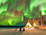 Astounding: The photograph was taken by astrophotographer O Chul Kwon near the town of Yellowknife,  one of the world's best aurora watching destinations
