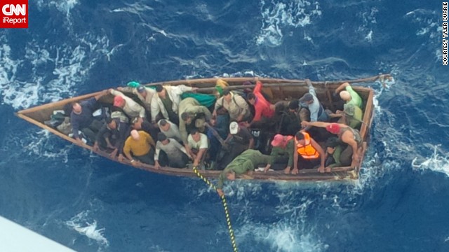 iReporter a href='http://ireport.cnn.com/docs/DOC-1100477'Tyler Currie/a was on his first cruise. He shot this photo with his Blackberry. In talking to staff on the ship, they haven't seen anything like this before. They have seen boats that needed assistance, but only commercial freighters.