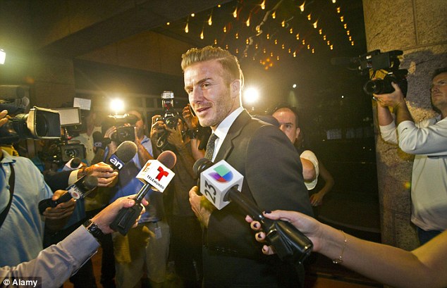 David Beckham at an event in Miami in February - the star plans to build a stadium for his MLS franchise