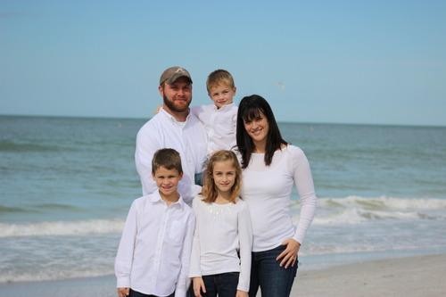 portrait of a family who met on a cruise ship