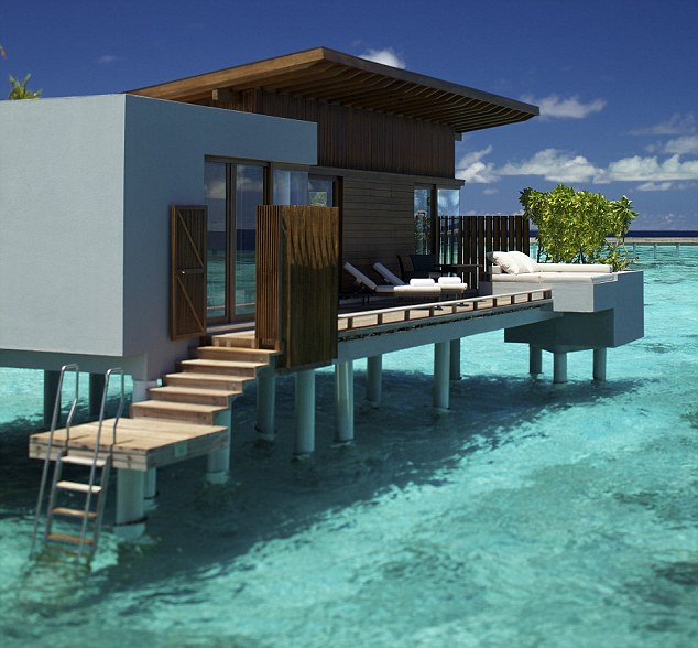 The newlyweds escaped from it all at their beautiful over-water villa at the resort