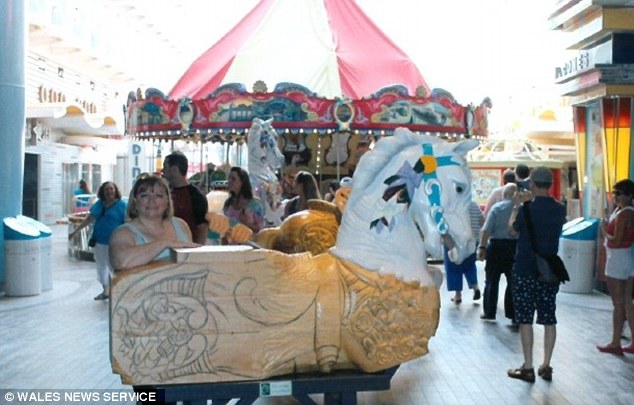 Specialist travel lawyers Irwin Mitchell won a four-figure settlement for the couple from cruise operator Royal Caribbean. Pictured is a photo of Linda taken during the trip