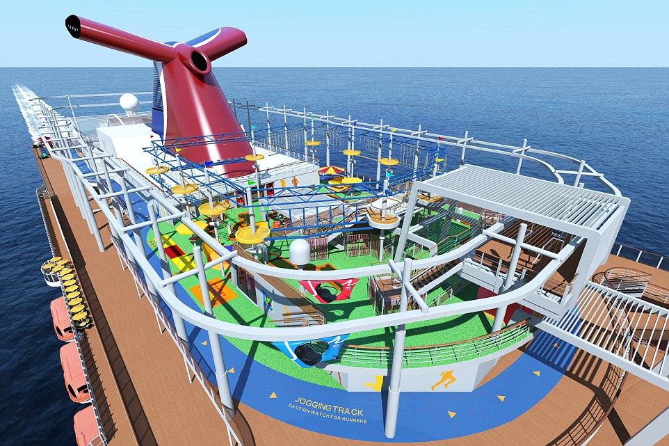 The 133,500-ton ship  was designed to make the most of its outdoor space and provide exhilarating new activities for guests