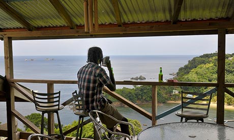 Man looking out at the view from Glasgow's Bar