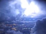 Passenger films raging storm as plane takes off in the U.S.