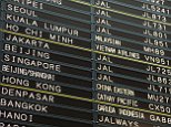 C8CK26 Japan, Tokyo, Narita Airport Departure Board