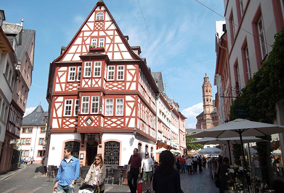 River cruisers in Mainz, Germany // Photo by Susan J. Young