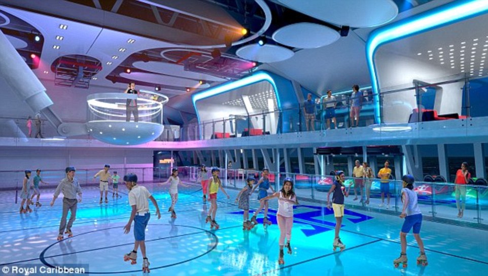 Go for a spin: Quantum of the Seas will be the first cruise ship to offer a rolling skating surface