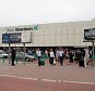 AG66GD Passengers leaving Aberdeen Airport at Dyce, Abedeenshire, Scotland UK