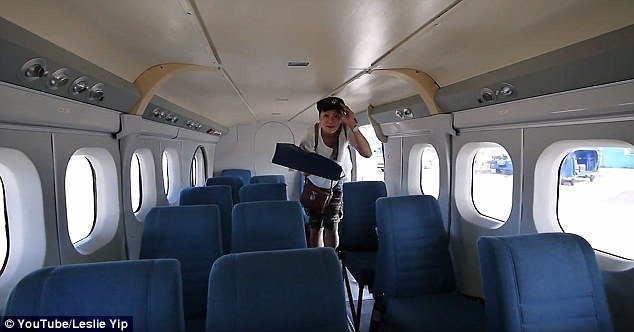 Once on board, it's time to secure the pizza for take off