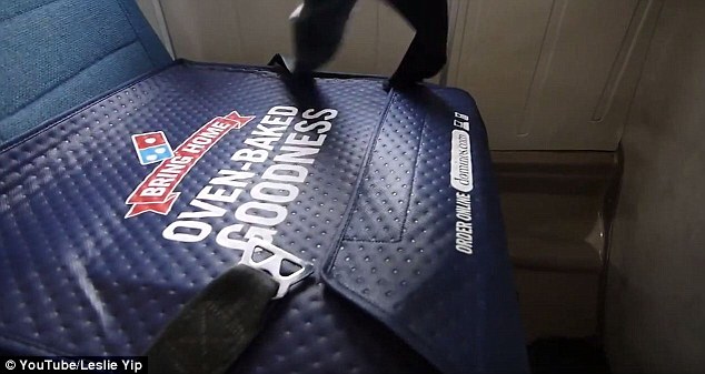 Each order is packed in an insulated heat bag, which is buckled into an open seat so it doesn’t shift