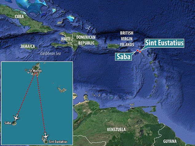 The pizza delivery service operates between St Maarten (sometimes spelt St Martin) and Saba and Sint Eustatius - a short hop away