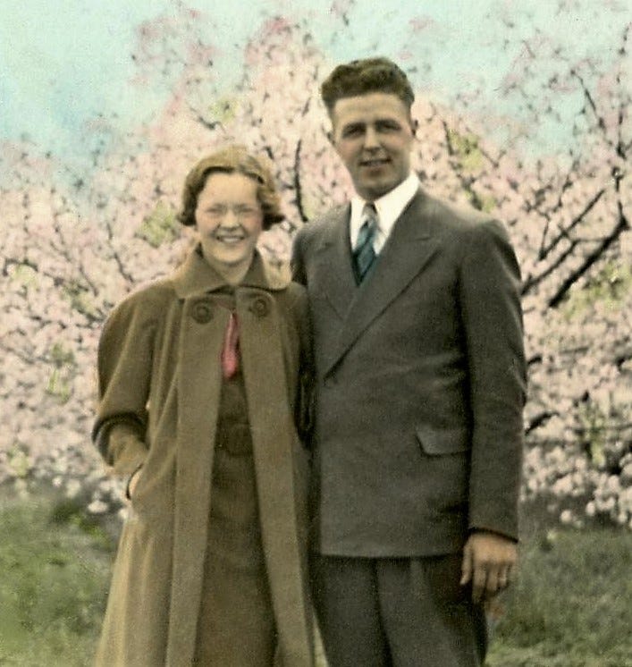 Ethel and Earl Rasmussen of Oconto, who took a 30-day, 6,500 mile honeymoon trip in 1937.
