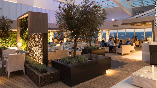 Choose to dine in the Crystal Serenity's main dining room in the traditional way, with the same waiters and fellow dinner guests, at 6:15 p.m. or 8:30 p.m. Or you can break the mold and book your own reservation. 