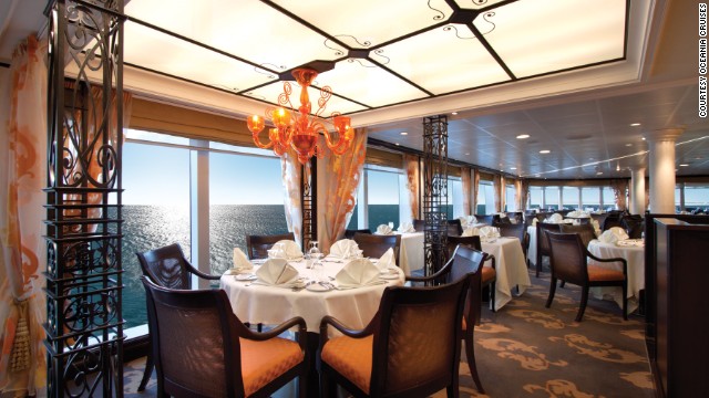 Oceania's Riviera ship took 3 of the top 10 honors in the mid-size category, including best dining, best cabins and best public rooms. Dine at Jacques, a restaurant by Jacques Ppin, and take cooking classes in the Bon Apptit Culinary Center.