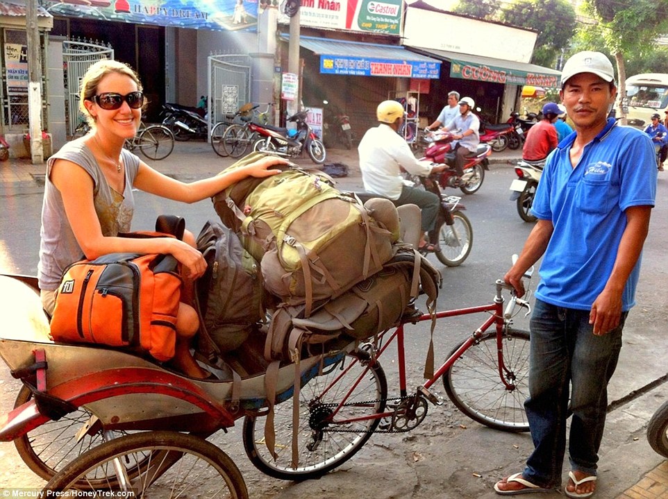 Anne Howard makes use of the local transport in the Mekong Delta, Vietnam. The average honeymoon costs around £4,000 for eight days