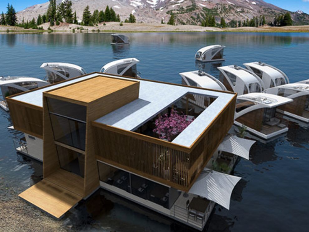 PHOTO: The floating hotel allows catamaran suites to independently float and dock wherever the best waterfront view permits.