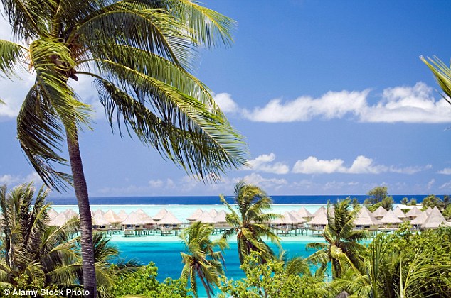 South Pacific islands are renowned for diving and there's plenty of luxury hotels to keep you busy. Above, the pile dwellings in Bora Bora