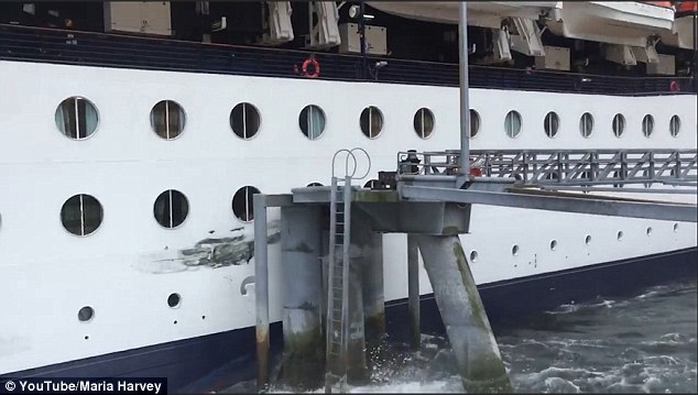 Footage shows the Celebrity Infinity crashing into a dock and scraping along a barrier in Ketchikan, Alaska