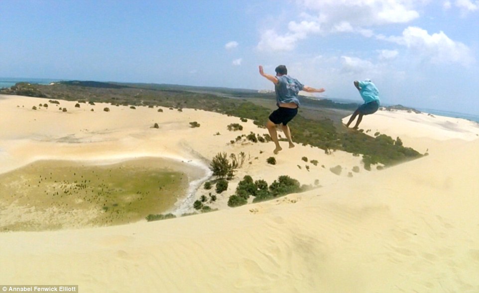 The guide and one brave newlywed man at one point leapt off the edge of one of the dunes down a steep but bouncy slope