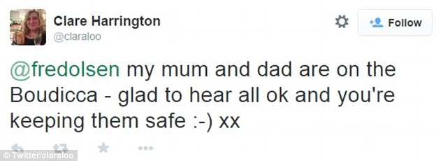 Britons who have family members on board the ship expressed their relief after learning no one was injured 
