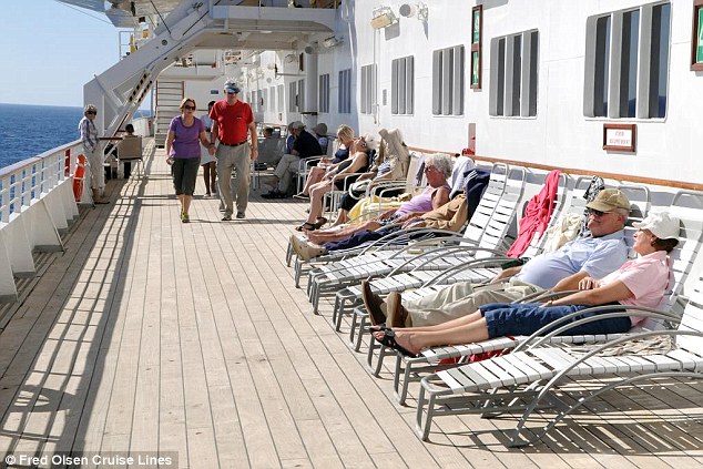Fred Olsen Cruise Lines tweeted this photo of sunbathing passengers about ten hours after the emergency