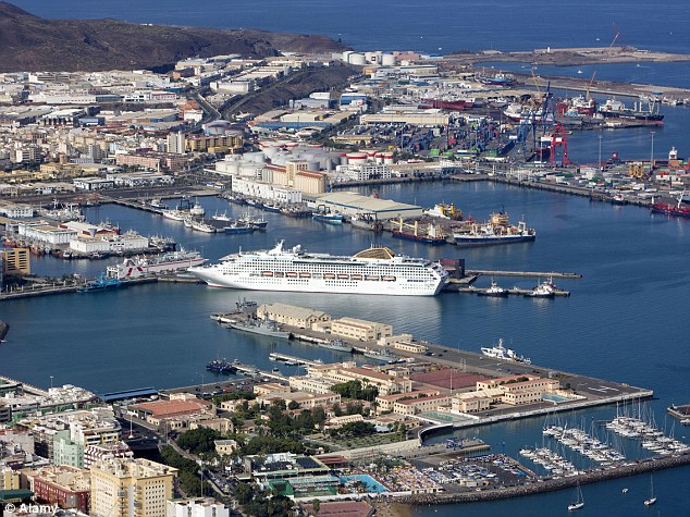 Least attractive island: Gran Ganaria's port reminded Lee of Tilbury Docks in Essex