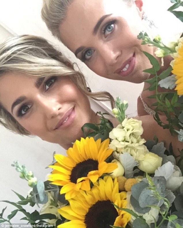 Blushing bride! Morgan, who clearly takes after her mother, looked beautiful for her big day in Queensland