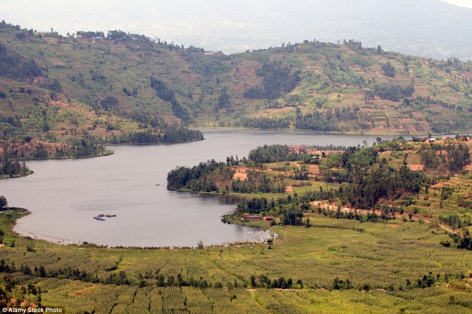 The views from Virunga Lodge over Lake Burera and the farms, agriculture, woodland and hills surrounding the lake
