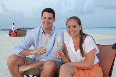 A highlight of Brooke and Colton Braud's time in the Maldives was a romantic dinner on a sandbank with their own chef and waiter.