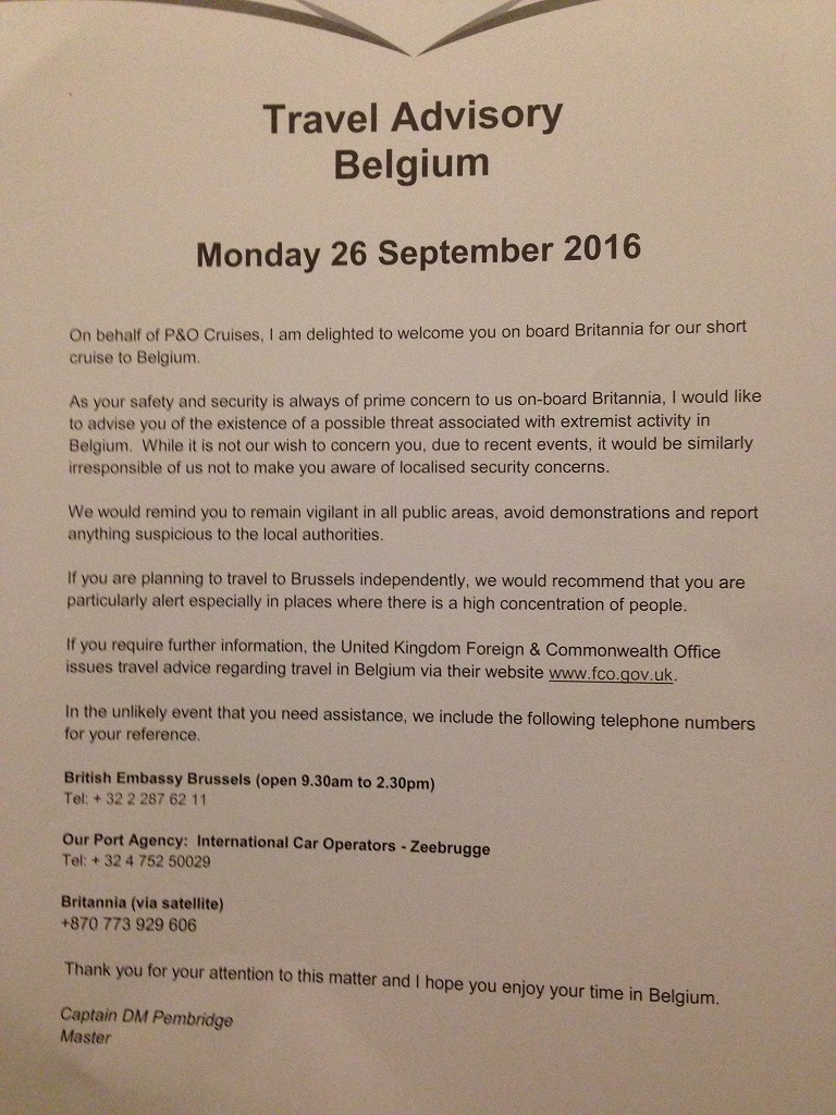 Britannia Travel Warning