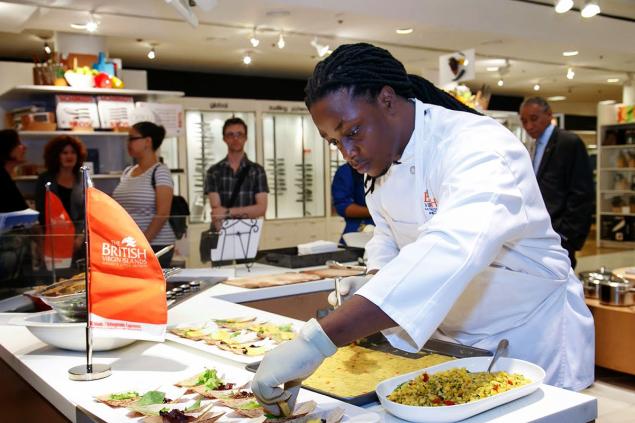 Chef representing the British Virgin Islands flexes his culinary muscles during 2014 Caribbean Week.