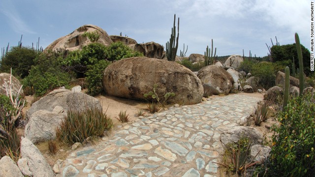 This is what most of Aruba would have looked like in the 1800s -- a desert wilderness of abandoned gold mines, massive cacti, wandering goats, limestone caves and the odd mud-and-grass farmhouse.