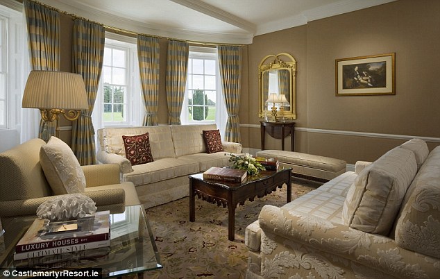 Lavish design: The manor house boasts a traditionally grand decor, including neutral colours