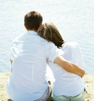 A couple at the beach