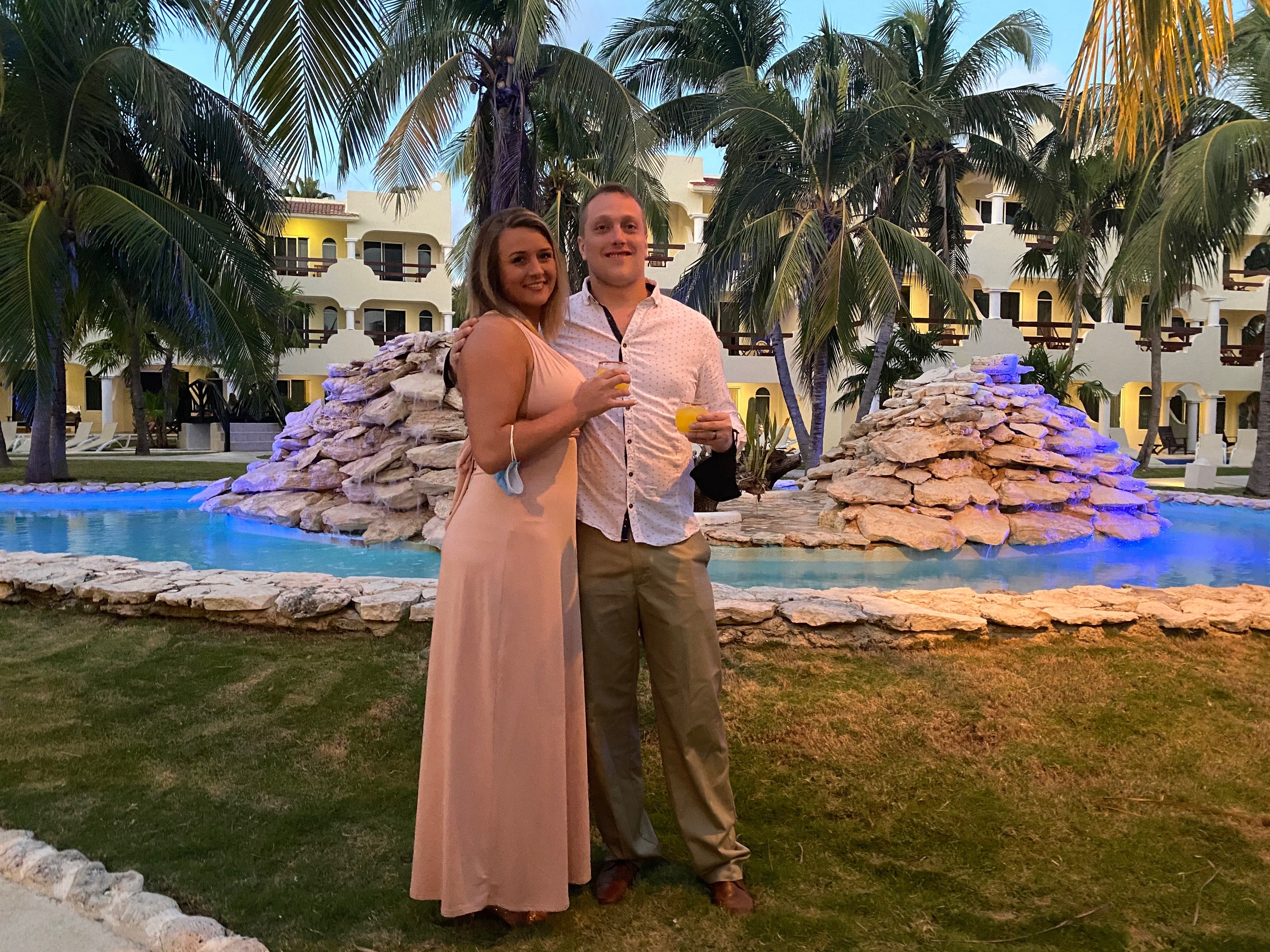 Alisha and Korey Mudd on their honeymoon in Riviera Maya, Mexico, near Cancun.