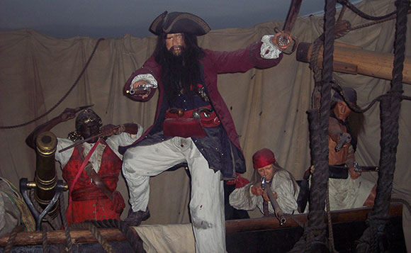 Pirates were prolific throughout the Caribbean/Bahamas region; here is a display from Pirates of Nassau. // Photo by Susan J. Young
