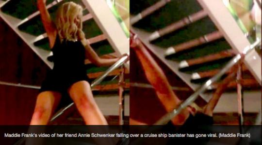Viral Video Shows Teen Tumble Over Cruise Ship Stairwell Rail