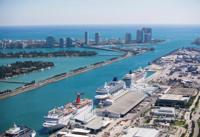 Port of Miami with cruise ships
